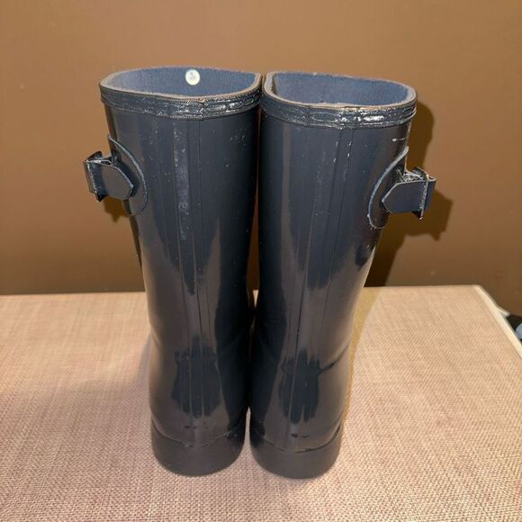 Hunter Womens Original Tour Short Gloss Rain Boots Charcoal Gray Color Size 9 - Picture 3 of 10